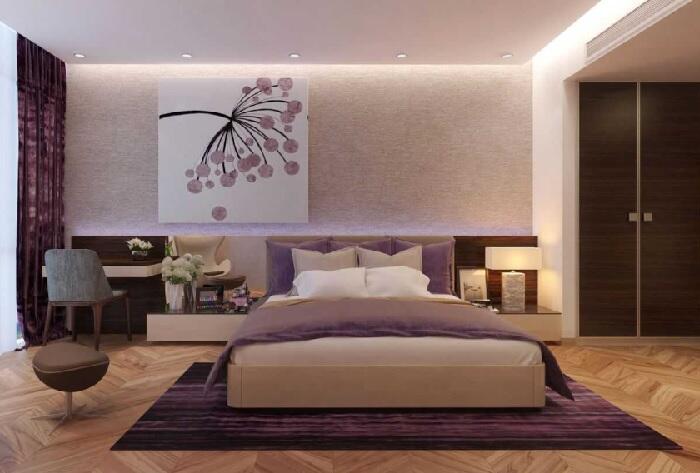 nội thất phòng ngủ vợ chồng thiết kế nhà chữ L 2 tầng 80m2