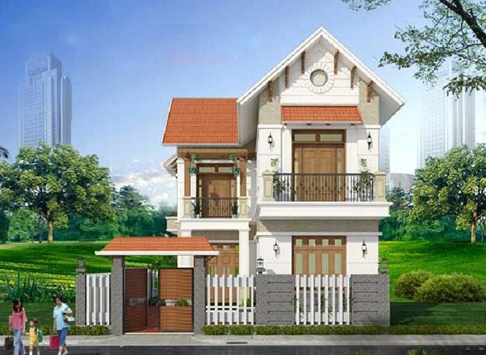 Mẫu thiết kế nhà chữ L 2 tầng 80m2 đẹp nổi bật
